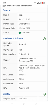 Oppo reno 12F new